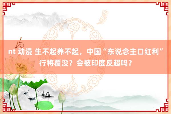 nt 动漫 生不起养不起，中国“东说念主口红利”行将覆没？会被印度反超吗？