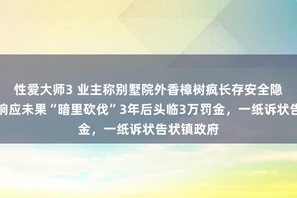 性爱大师3 业主称别墅院外香樟树疯长存安全隐患，多方响应未果“暗里砍伐”3年后头临3万罚金，一纸诉状告状镇政府